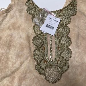 Free people hand dyed embellished tank size M